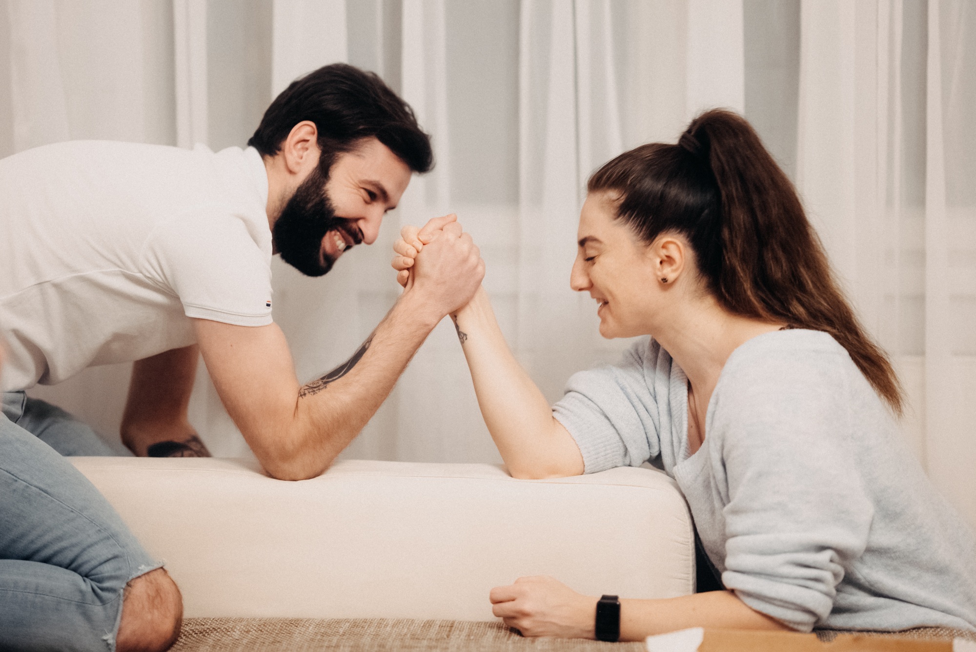 Couple playing