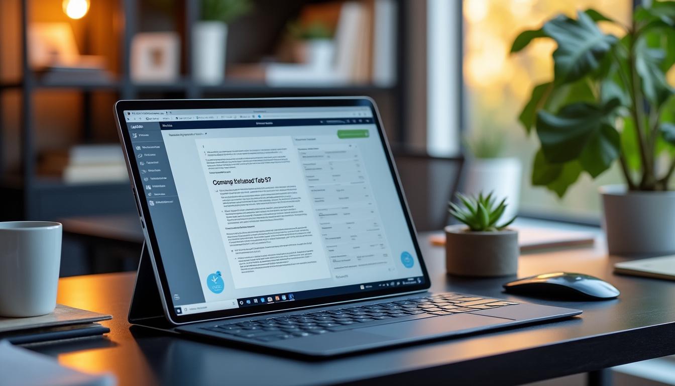 découvrez la tablette samsung 10 pouces, idéale pour les passionnés de lecture grâce à son écran lumineux et son design ergonomique.