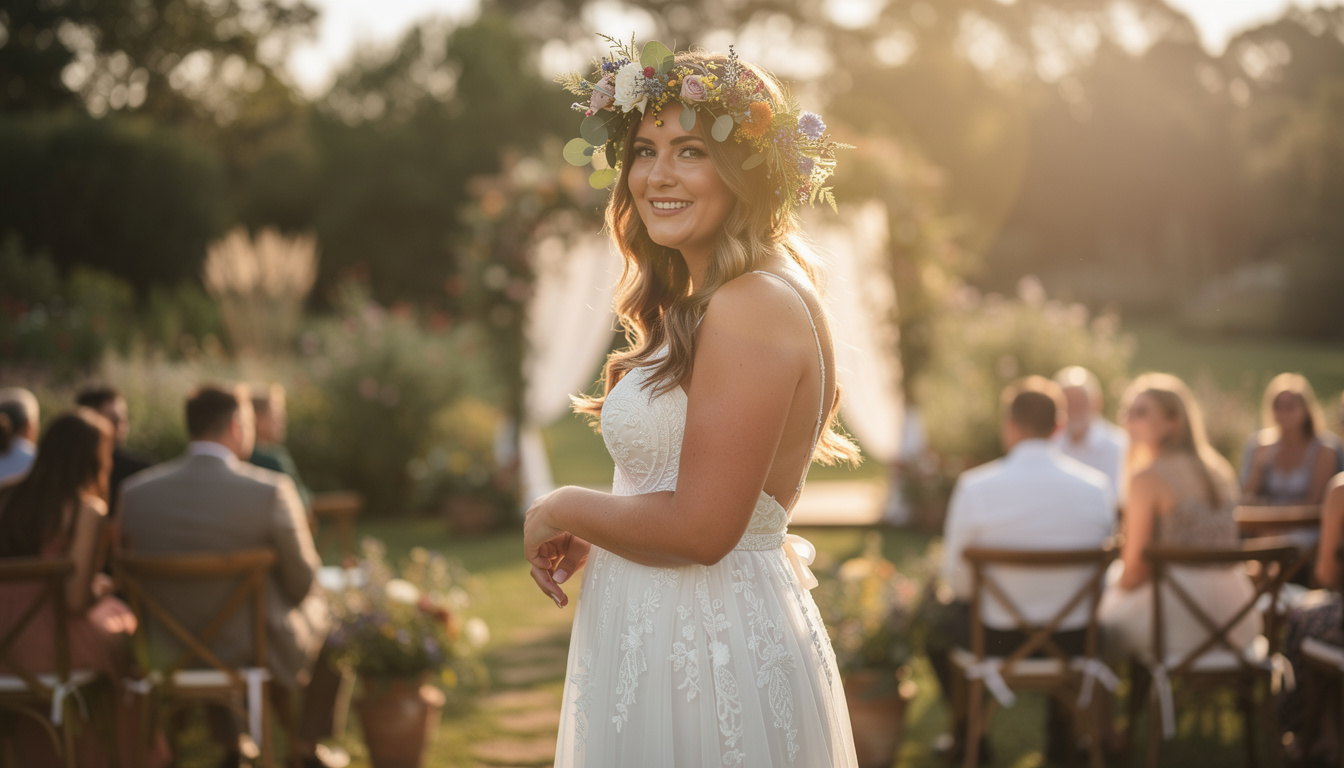 découvrez la couronne de fleurs bohème, l'accessoire indispensable pour sublimer vos mariages en plein air avec élégance et naturel.