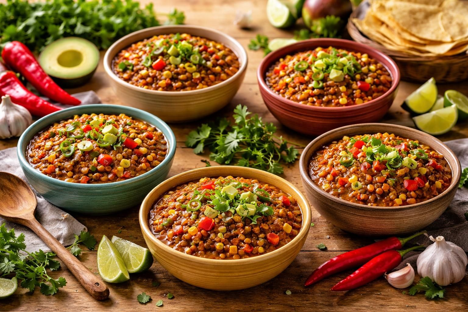 découvrez 5 délicieuses recettes de chili aux lentilles vertes, parfaites pour des repas savoureux, sains et réconfortants qui raviront vos papilles.