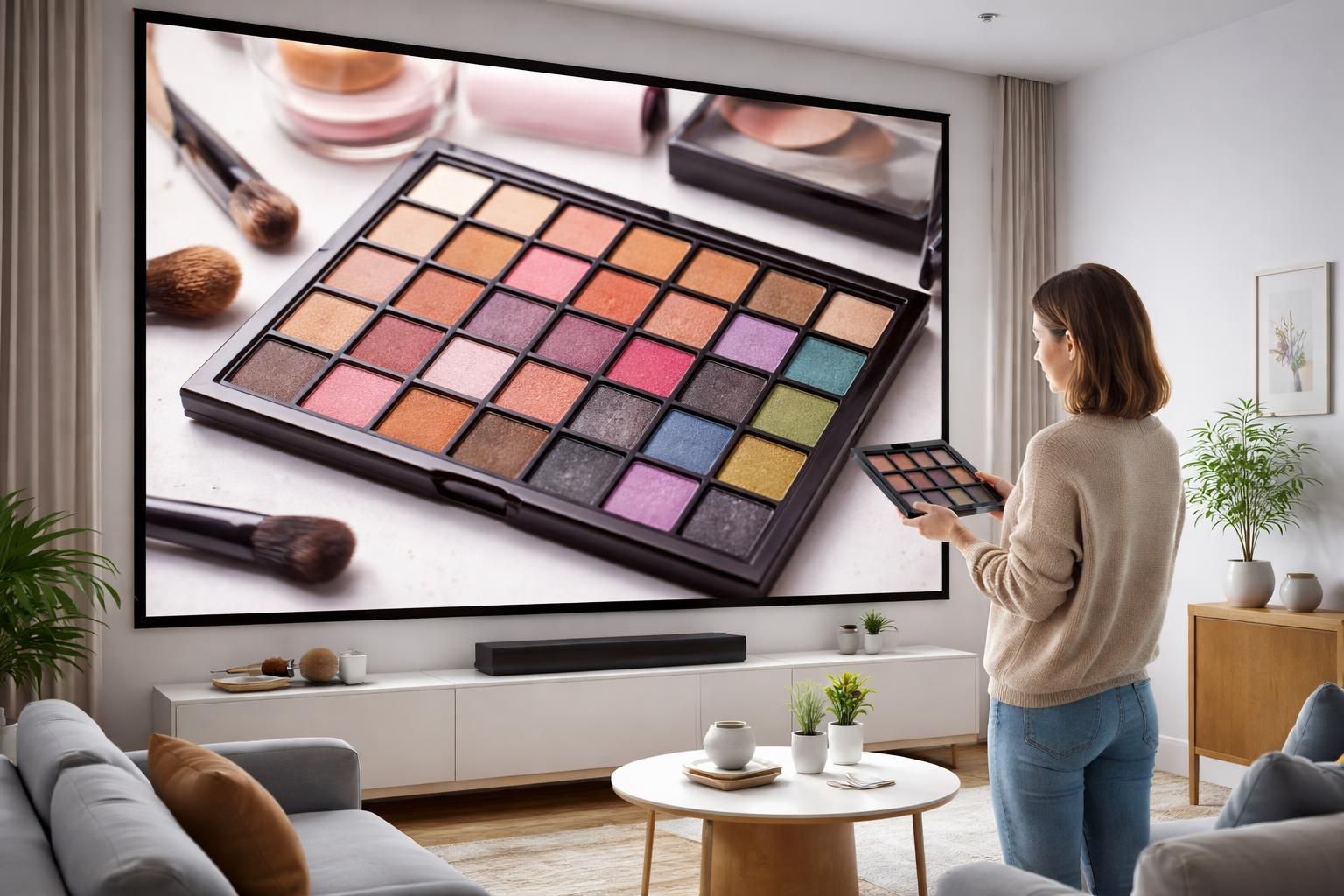 découvrez pourquoi choisir vos palettes de maquillage sur un grand écran de projection est idéal pour mieux voir les couleurs et détails, et faites le meilleur choix pour votre maquillage.