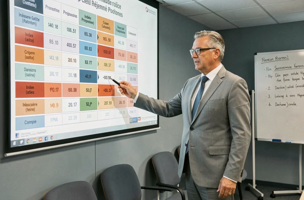 Cadre de la fonction publique expliquant les indices et les durées d'avancement de la grille attaché hors classe devant un tableau de carrière